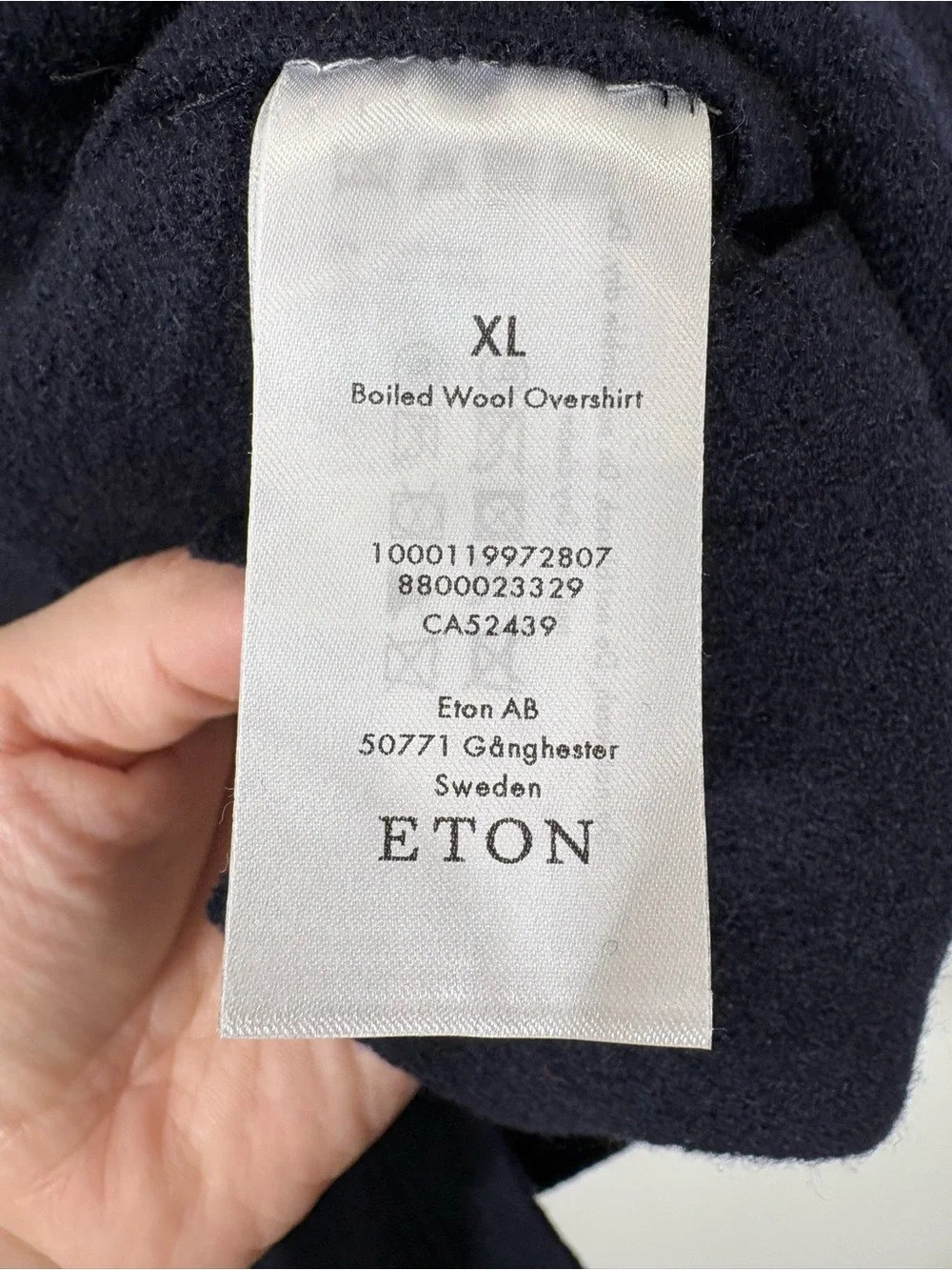ETON Boiled Wool Shirt Jacket​ in Navy Size XL
